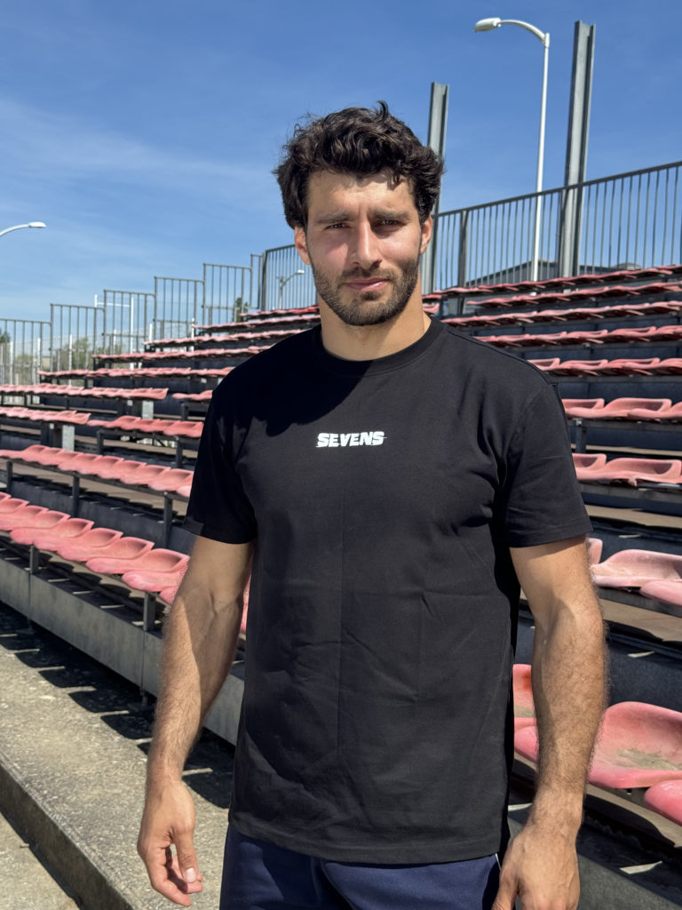 T-Shirt SEVENS noir/blanc/orange